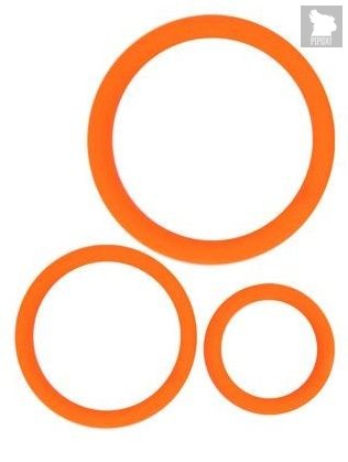 Набор из 3 эрекционных колец оранжевого цвета, цвет оранжевый - Bioritm