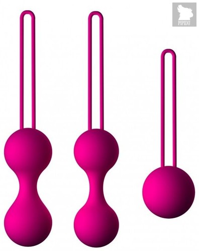 Набор из 3 вагинальных шариков Кегеля розового цвета, цвет розовый - МиФ