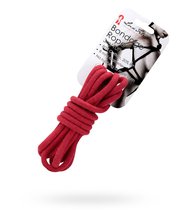 Хлопковая веревка Bondage Rope 3M для связывания, цвет красный - Lux Fetish