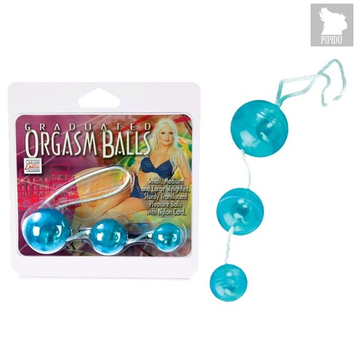 Вагинальные шарики Graduated Orgasm Balls - Teal, цвет голубой - California Exotic Novelties