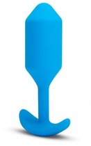 Голубая вибропробка для ношения B-vibe Snug Plug 3 - 12,4 см., цвет голубой - B-vibe