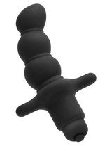 Черный анальный вибростимулятор N 53 Anal Finger Stimulator - 16,5 см., цвет черный - Shots Media