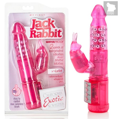 Розовый вибромассажер MY FIRST JACK RABBIT, цвет розовый - California Exotic Novelties