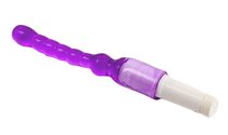 Светло-фиолетовый анальный стимулятор с вибрацией - 23,5 см, цвет фиолетовый - White Label