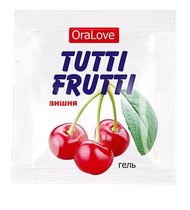 Пробник гель-смазки Tutti-frutti с вишнёвым вкусом - 4 г - Bioritm