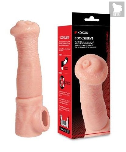 Телесная фантазийная насадка на член Cock Sleeve Size L, цвет телесный - Kokos