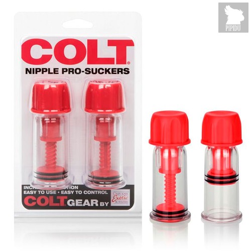 Винтовые помпы для сосков Colt - Nipple Pro-Suckers, цвет красный - California Exotic Novelties