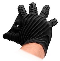 Черная стимулирующая перчатка-мастурбатор Masturbation Glove, цвет черный - Shots Media