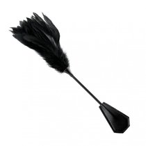 Маленький чёрный стек с пуховкой из перьев - 37 см., цвет черный - МиФ