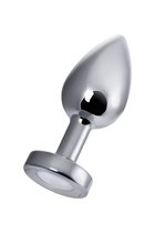 Серебристая анальная втулка со светодиодами - 8,8 см., цвет серебряный - Toyfa