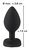 Черная силиконовая анальная пробка с прозрачным стразом-сердечком - 7,3 см., цвет черный - ORION