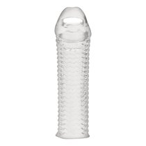 Текстурированная насадка на пенис Clear Textured Penis Enhancing Sleeve Extension - 16,5 см., цвет прозрачный - Blue Line