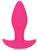Розовая коническая анальная вибровтулка с ограничителем - 8,5 см., цвет розовый - Bioritm