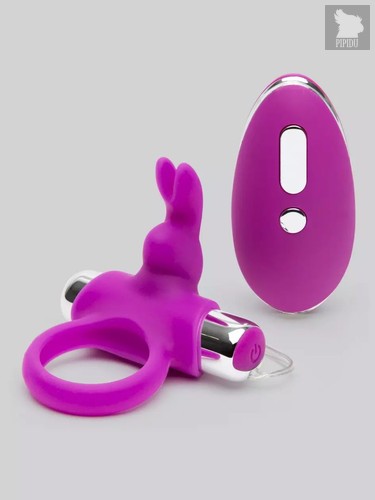 Лиловое виброкольцо с пультом ДУ Remote Control Cock Ring, цвет лиловый - Happy rabbit