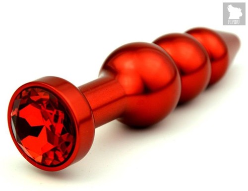 Анальная ёлочка с красным кристаллом - 11,2 см, цвет красный - 4sexdreaM