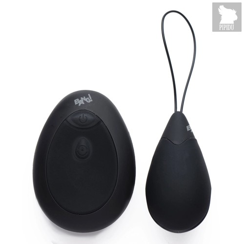 Черное виброяйцо с пультом ДУ 10X Silicone Vibrating Egg, цвет черный - XR Brands