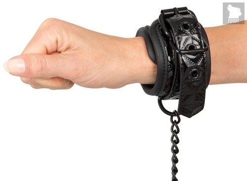 Наручники с геометрическим узором Bad Kitty Handcuffs, цвет черный - ORION