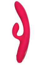Ярко-розовый вибратор-кролик с вакуум-волновой стимуляцией Enila - 23 см., цвет розовый - Jos
