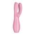 Розовый клиторальный вибромассажер Threesome 3, цвет розовый - Satisfyer