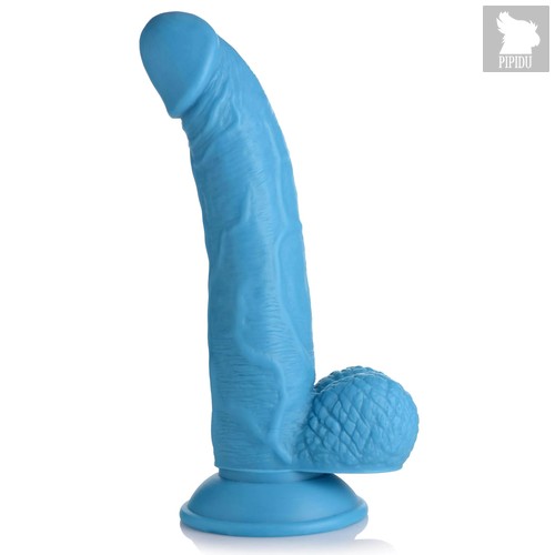 Голубой фаллоимитатор на присоске 7.5" Dildo with Balls - 21,5 см., цвет голубой - XR Brands