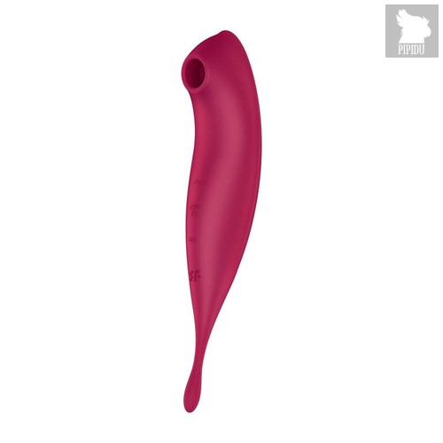 Малиновый вибромассажер Twirling Pro+, цвет малиновый - Satisfyer