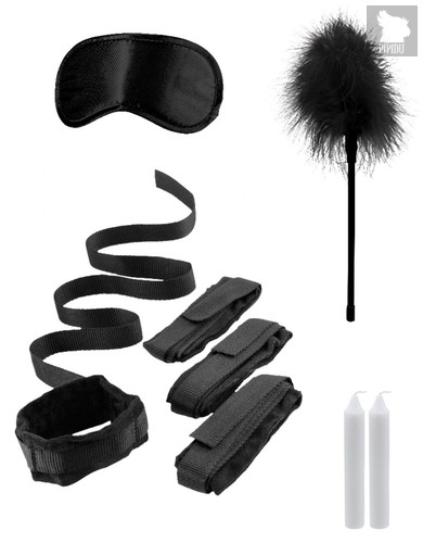 Черный игровой набор БДСМ Bed Bindings Restraint Kit, цвет черный - Shots Media