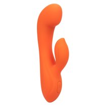 Оранжевый вибромассажер Stella Liquid Silicone Dual “G” - 17,75 см., цвет оранжевый - California Exotic Novelties