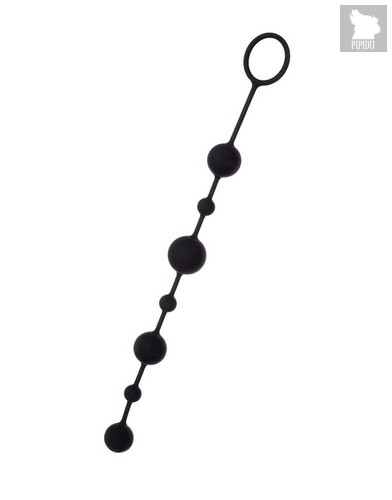 Черная анальная цепочка A-toys с шариками - 35,9 см., цвет черный - Toyfa