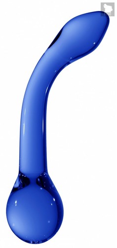 Синий стимулятор из стекла Chrystalino G-Rider - 18,3 см., цвет синий - Shots Media