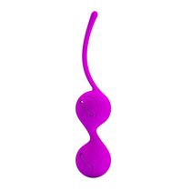 Лиловые вагинальные шарики на сцепке Kegel Tighten Up I, цвет лиловый - Baile