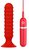 Анальная вибропробка Ribbed Torpedo с рёбрышками, большая, цвет красный - Dream toys