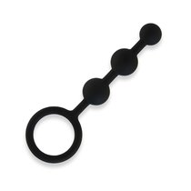 Черные силиконовые анальные бусы Silicone Anal Beads - 14 см., цвет черный - all about anal