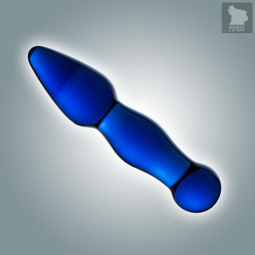 Нереалистичный фаллоимитатор из стекла 0073 BX DD, цвет синий - МиФ