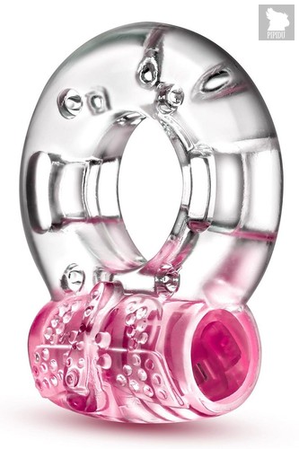 Розовое эрекционное виброкольцо Arouser Vibrating C-Ring, цвет розовый - Blush Novelties