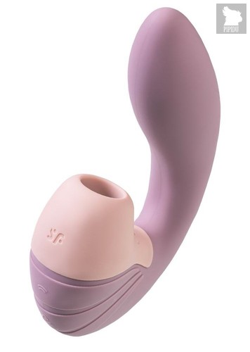 Сиреневый вибратор с вакуумным стимулятором Supernova - 16,9 см., цвет сиреневый - Satisfyer