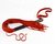 Красная велюровая плеть MIX с черной рукоятью - 47 см., цвет красный/черный - Sitabella