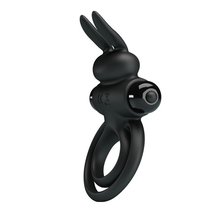 Черное эрекционное кольцо с вибростимуляцией клитора Vibrant Penis Ring III, цвет черный - Baile