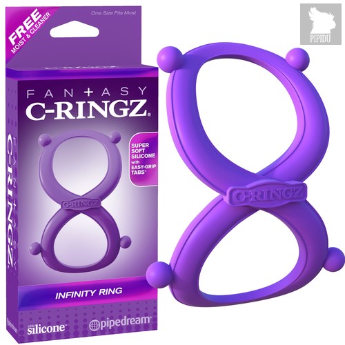 Фиолетовое эрекционное кольцо на пенис и мошонку Infinity Ring, цвет фиолетовый - Pipedream