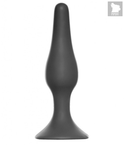 Темно-серая анальная пробка Slim Anal Plug Large - 12,5 см., цвет серый - Lola Toys