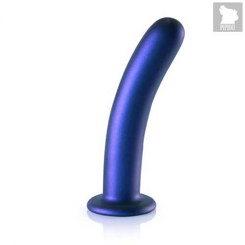 Синий фаллоимитатор Smooth G-Spot - 17,7 см., цвет синий - HOT