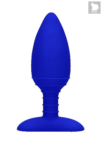 Анальный стимулятор Heating Anal Butt Plug Glow Blue SH-ELE015BLU - Shots Media