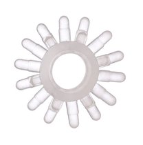 Прозрачное гелевое эрекционное кольцо с шипиками, цвет прозрачный - Toyfa