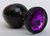 Чёрная анальная пробка с фиолетовым стразом - 8,2 см, цвет черный - 4sexdreaM