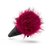 Силиконовая анальная пробка с бордовым заячьим хвостом Fur Pom Pom - 12,7 см, цвет бордовый - Blush Novelties