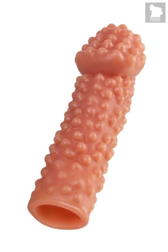 Реалистичная насадка на пенис с бугорками - 16,5 см., цвет телесный - Kokos