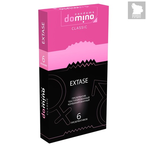 Презервативы с точками и рёбрышками DOMINO Classic Extase - 6 шт. - LUXLITE