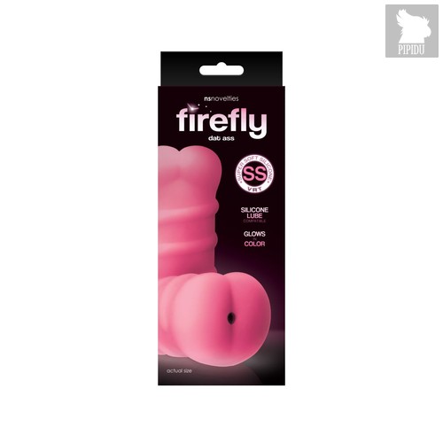 Мастурбатор-анус из мягкого силикона,светящийся в темноте Firefly - Dat ASS - Pink, цвет розовый - NS Novelties