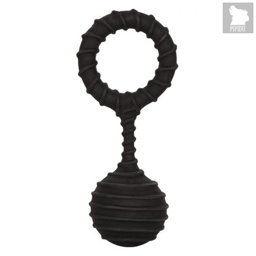 Черное эрекционное кольцо с утяжелителем Weighted Ring Large, цвет черный - California Exotic Novelties