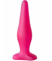 Розовая анальная пробка с узеньким кончиком - 14 см., цвет розовый - Lovetoy (А-Полимер)