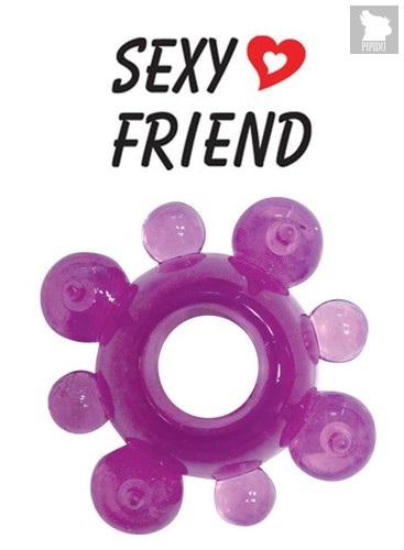 Фиолетовое эрекционное кольцо Sexy Friend, цвет фиолетовый - Bioritm